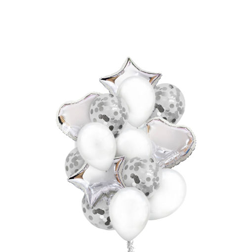 Picture of BALLOON BUNCH SILVER 14 BALLOONS